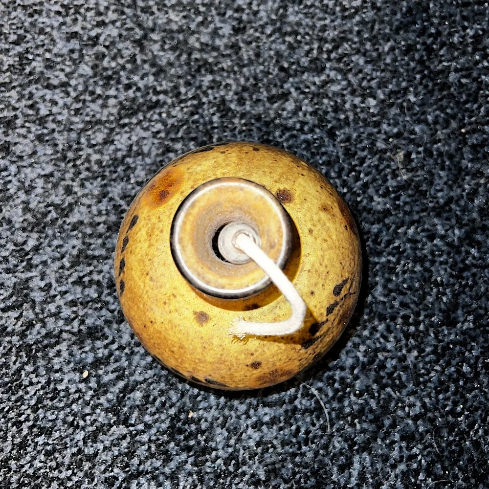 Vintage Stoneware Floral Pottery Vase/ Clay Oil Lamp - Picture 4 of 11